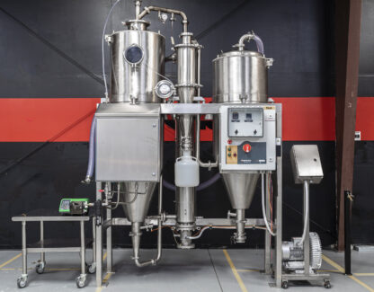 A small spray dryer from Pulse Combustion Systems, an example of our advanced spray drying equipment for pilot-scale production and R&D.