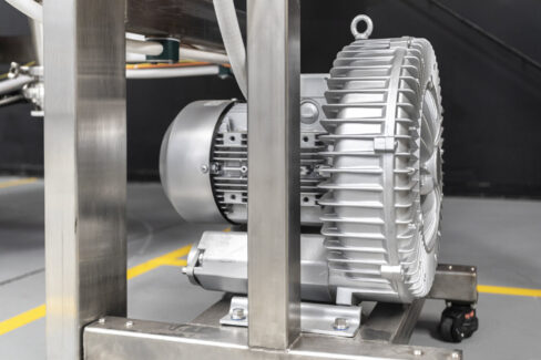 High-efficiency industrial motor and blower assembly for a Pulse Combustion Systems spray dryer, showcasing the robust engineering of our spray drying equipment.