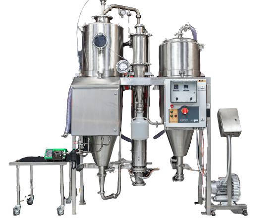 A small spray dryer from Pulse Combustion Systems, a complete spray drying system designed for efficient powder production in research and development.