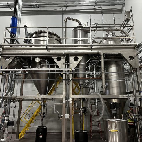 Full view of the P-50 industrial spray dryer, an advanced spray drying system designed for high-capacity powder production and industrial drying solutions.
