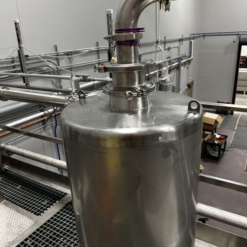 A close-up of the P-50 cyclone top, a key part of our high-efficiency spray drying equipment, engineered for superior powder collection within our spray dryer systems.