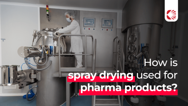 How is spray drying used for pharma products?