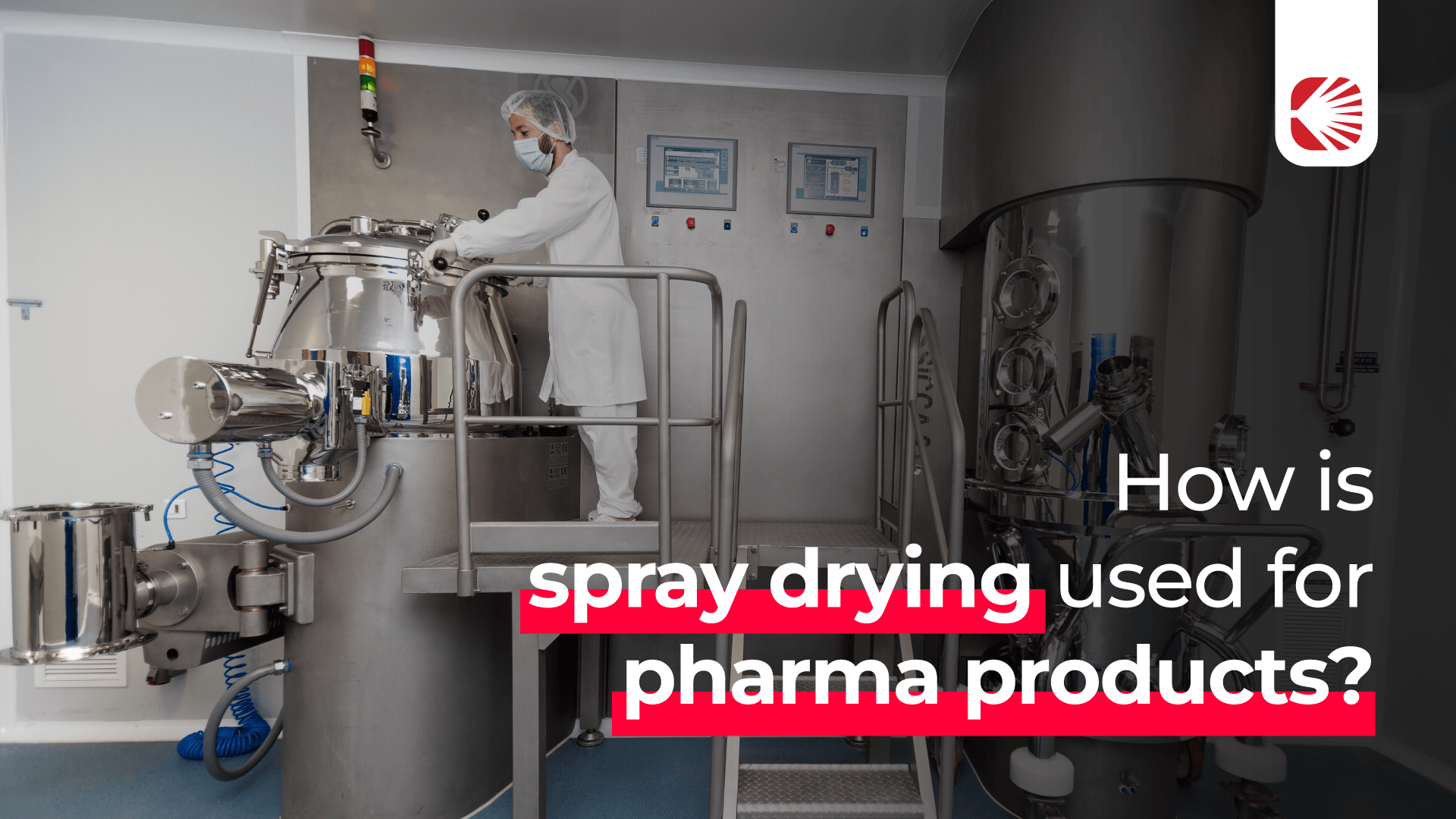 How is spray drying used for pharma products?